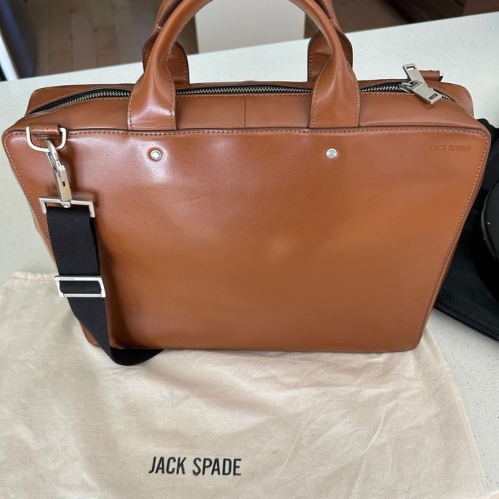 Jack Spade Laptop Bag - Tan Leather